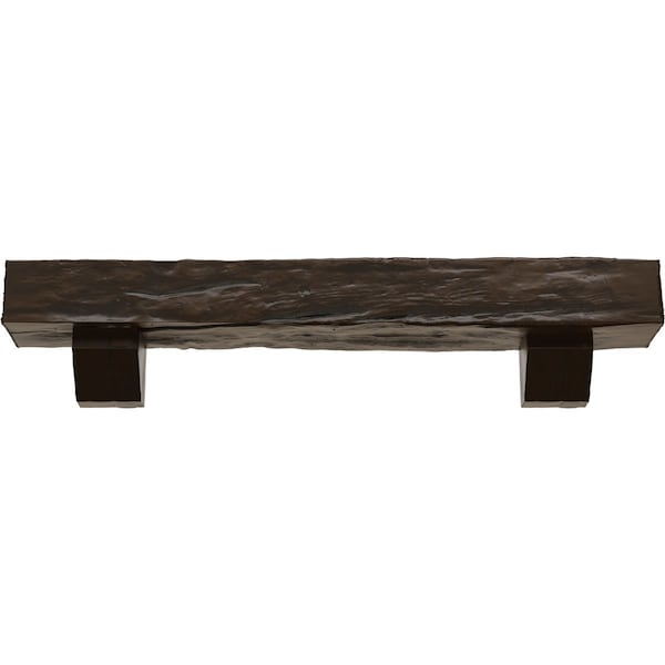 Kit W/ Ashford Corbels, Burnished Mahogany, 4H  X 4D X 36W Riverwood Faux Wood Fireplace ManteL